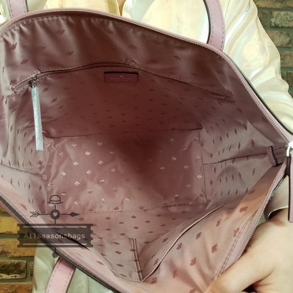 AUTHENTIC Kate Spade New York Penny Greta Court Glitter Peony Pink TOTE BAG NWT - Picture 2 of 6